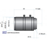 2-3 inch Format 16.2mm F1.45-16 High Resolution Megapixel Lens